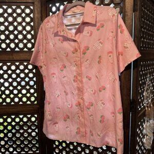 Pink ROMWE Strawberry Milk Shirt Medium